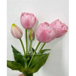 Букет Тюльпаны пионовидные Розовые. Тюльпаны искусственные силиконовые. 110005-1