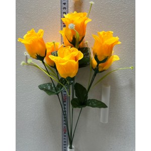 Букет Роза искусственная бутон с цветущей осокой 7 веток. 500098