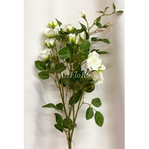 +++Ветка Роза кустовая мелкая белая. Роза кустовая искусственная. 110018