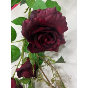 Ветка Роза Шелковый цветок Бордо. Роза искусственная. 110043