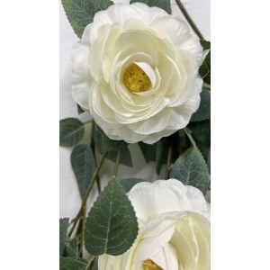 Ампельные цветущие. Роза искусственная свисающий куст Терез Белый. 107082