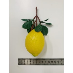 Муляж лимон с листвой. Лимон искусственный. 700005