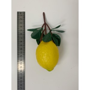 Муляж лимон с листвой. Лимон искусственный. 700005