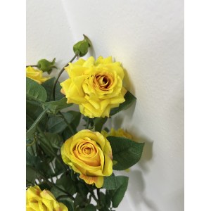 Ветка Роза искусственная Наоми Желтое Солнце. 110089