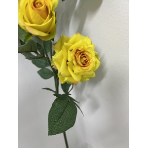 Ветка Роза искусственная Наоми Желтое Солнце. 110089
